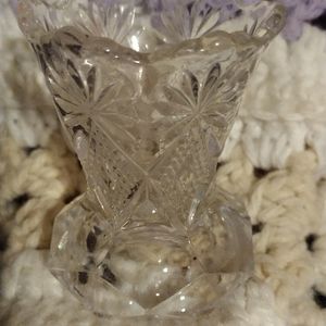 Vintage Glass Crystal Toothpick Holder Vase Decoration